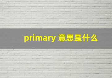 primary 意思是什么